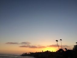 tropical island sunset