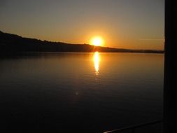 sunset over the lake