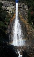 waterfall natural rainbow water