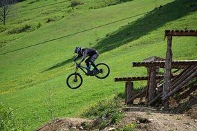 human on the bike sport park action