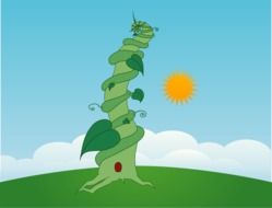 drawing a beanstalk on a hill