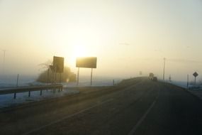 winter road in the morning