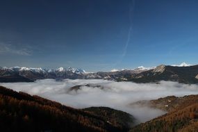 Landscape of the mountains in France