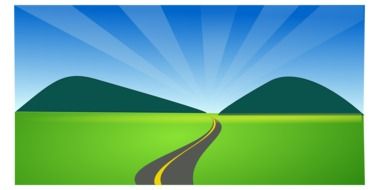 green highway in hills vector art