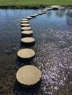 stepping stones like a path along the river