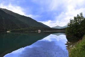 landscape of a quiet mountain lake