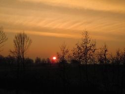landscape of the sunrise on a sky