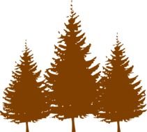 trees brown silhouette drawing