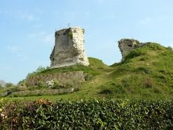 landscape of stone ruins in France