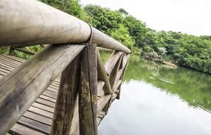 wooden pier on the lake