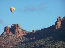 balloon over the mountains in Sedona