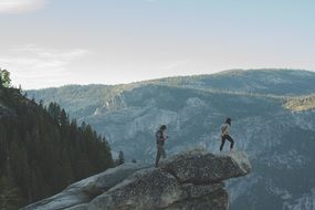 tourists in the mountains