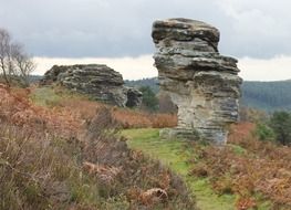 rock formation in heathlands
