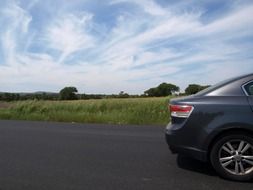car on the road among nature