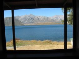 picturesque mountain view from window