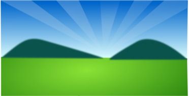 landscape with green grass drawing