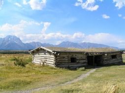 abandoned building in wilderness, usa, wyoming, grand teton national park