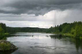 storm clouds over the lake