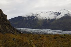 distant view of a glacier in a national park in iceland