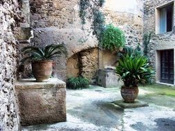 wall of Aragonese Castle in Italy