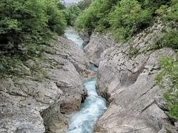 water stream in rocks