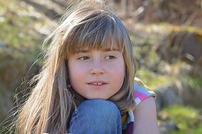 portrait of a girl with long blond hair