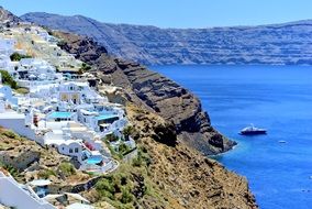 rocky coastline in santorini