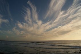 beautiful clouds over sea at evening