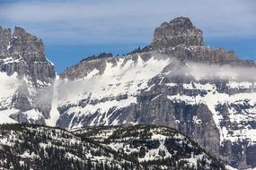 highest peak of the rocky mountains in the snow