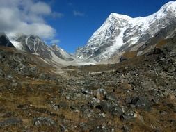 Rathong Glacier at mountains, India