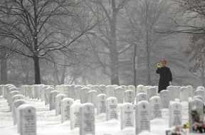 arlington national cemetery in winter