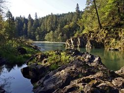 Landscape of the rocky river