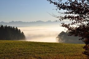 fog over the valley at auerberg