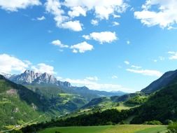 green valley in the Dolomites