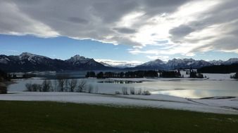 lake forggensee winter panorama
