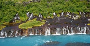 Barnafoss is a rapid waterfall in West Iceland