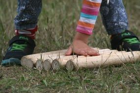 viking chess play in meadow scene