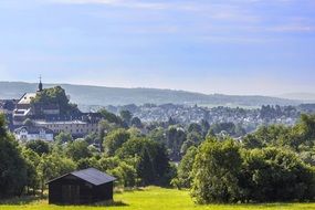 Nature and buildings in the summer