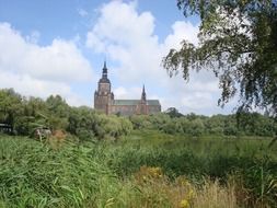 church germany landscape sky blue