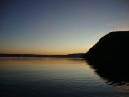 tranquil lake in the evening