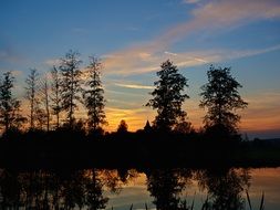 night sky over water