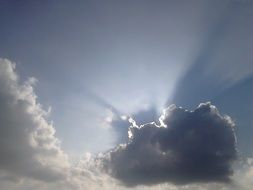 sun rays from behind the clouds