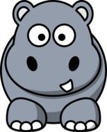 painted gray hippo cub