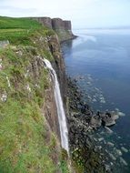 Beautiful Kilt Rock waterfall in Scotland