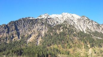 german landscape with mountains and blue sky without clouds