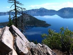 panorama of Crater lake in Oregon