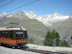 train on cog railway, switzerland, zermatt
