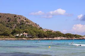 mountain on the beach of the mediterranean sea