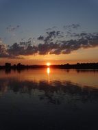 lake at sunset