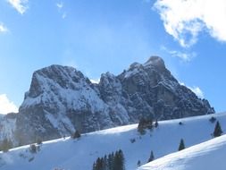 distant view of the snowy north wall at agentstein